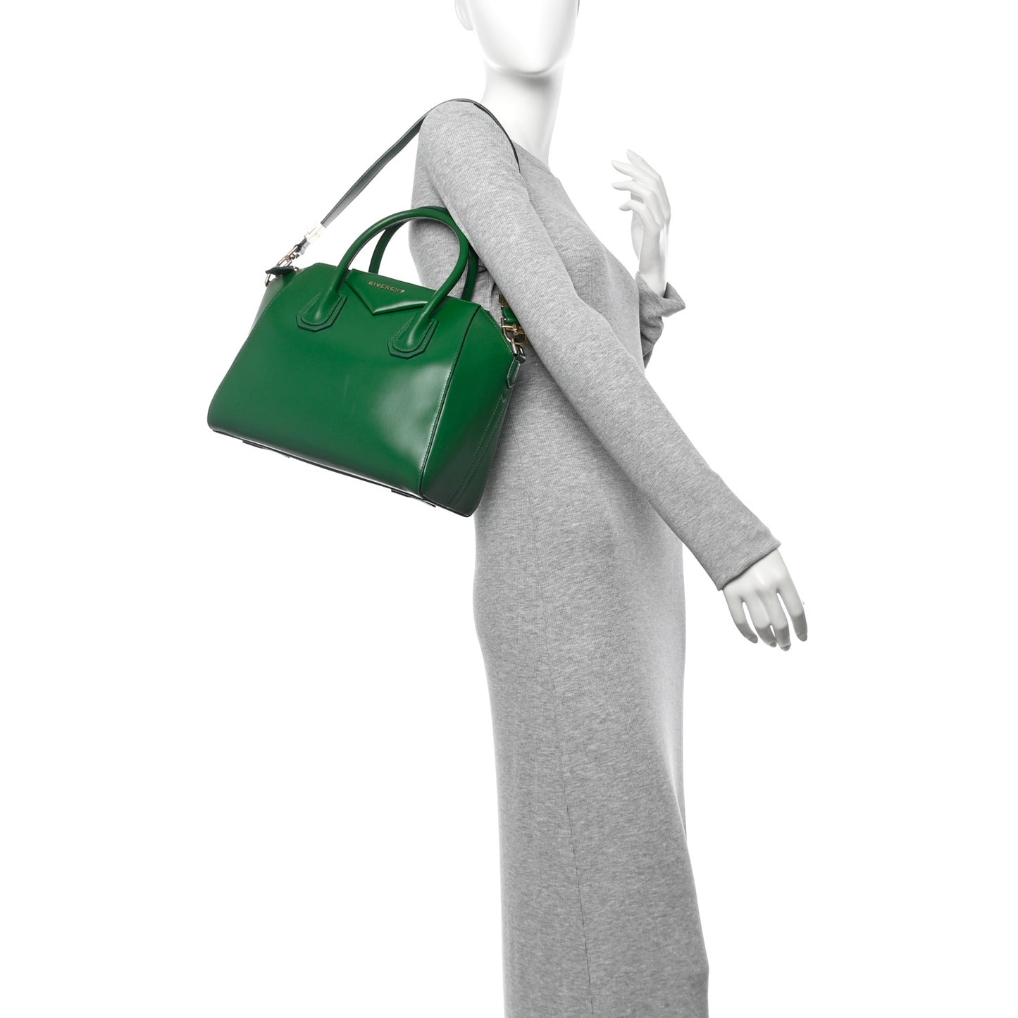 Shiny Lord Calfskin Small Antigona Emerald