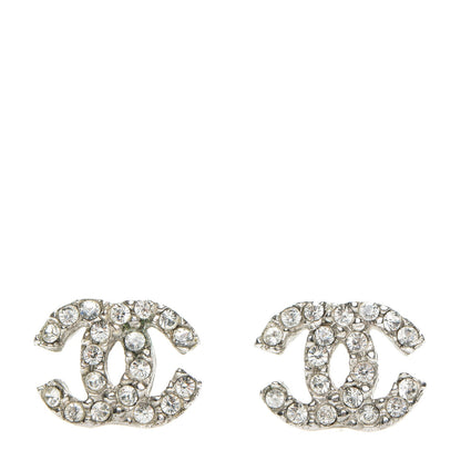 Chanel Crystal Mini Timeless CC Earrings Silver 1 of 4