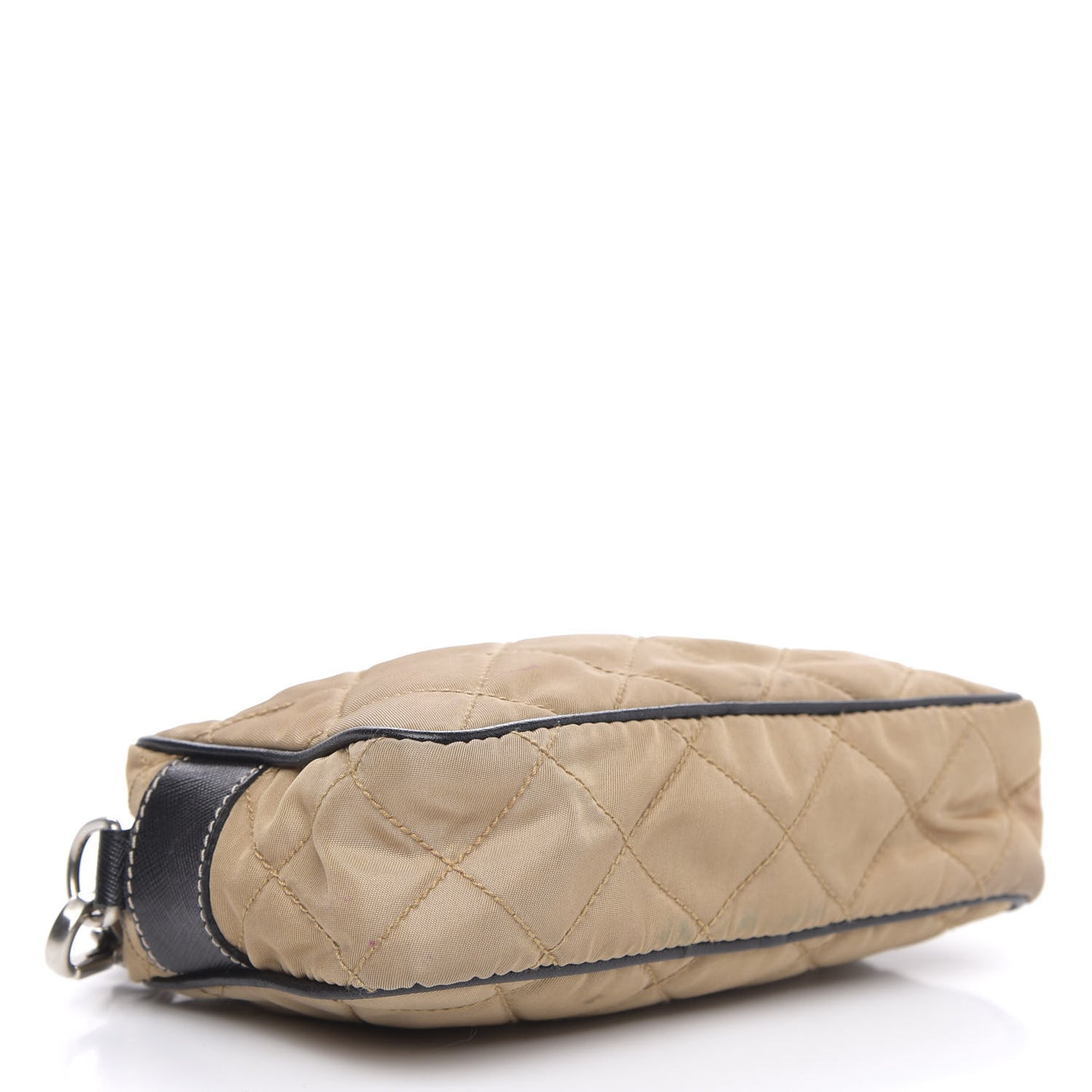 Tessuto Nylon Saffiano Impunturato Quilted Pochette Cammello Black