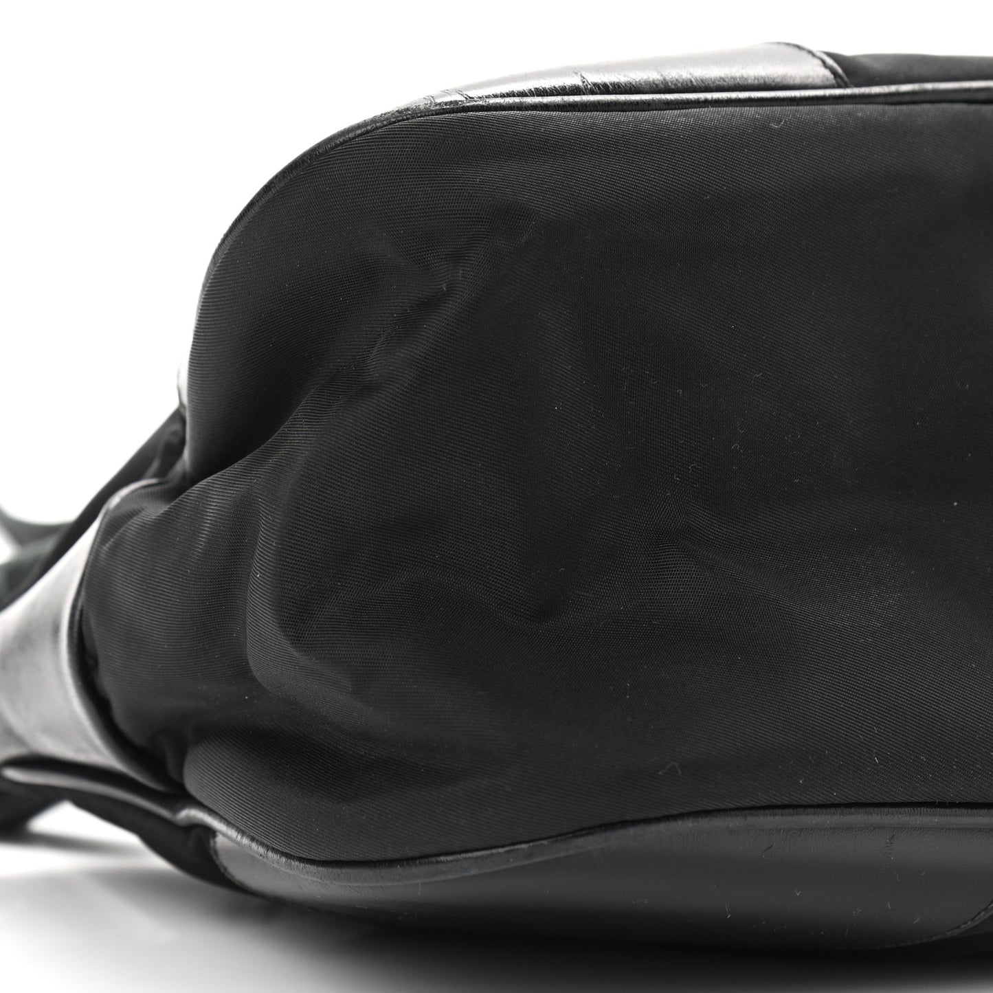 Tessuto Nylon Soft Calf Shoulder Bag Black