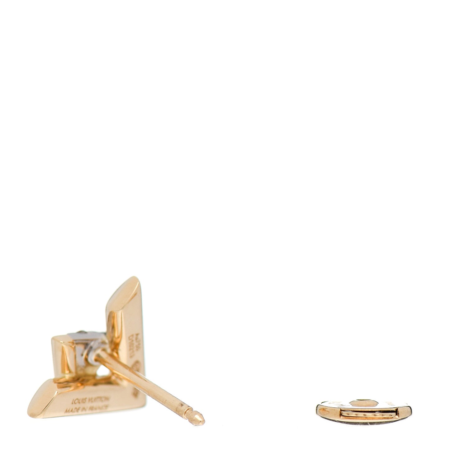 18K Yellow Gold Diamond LV Volt Single Stud Earring