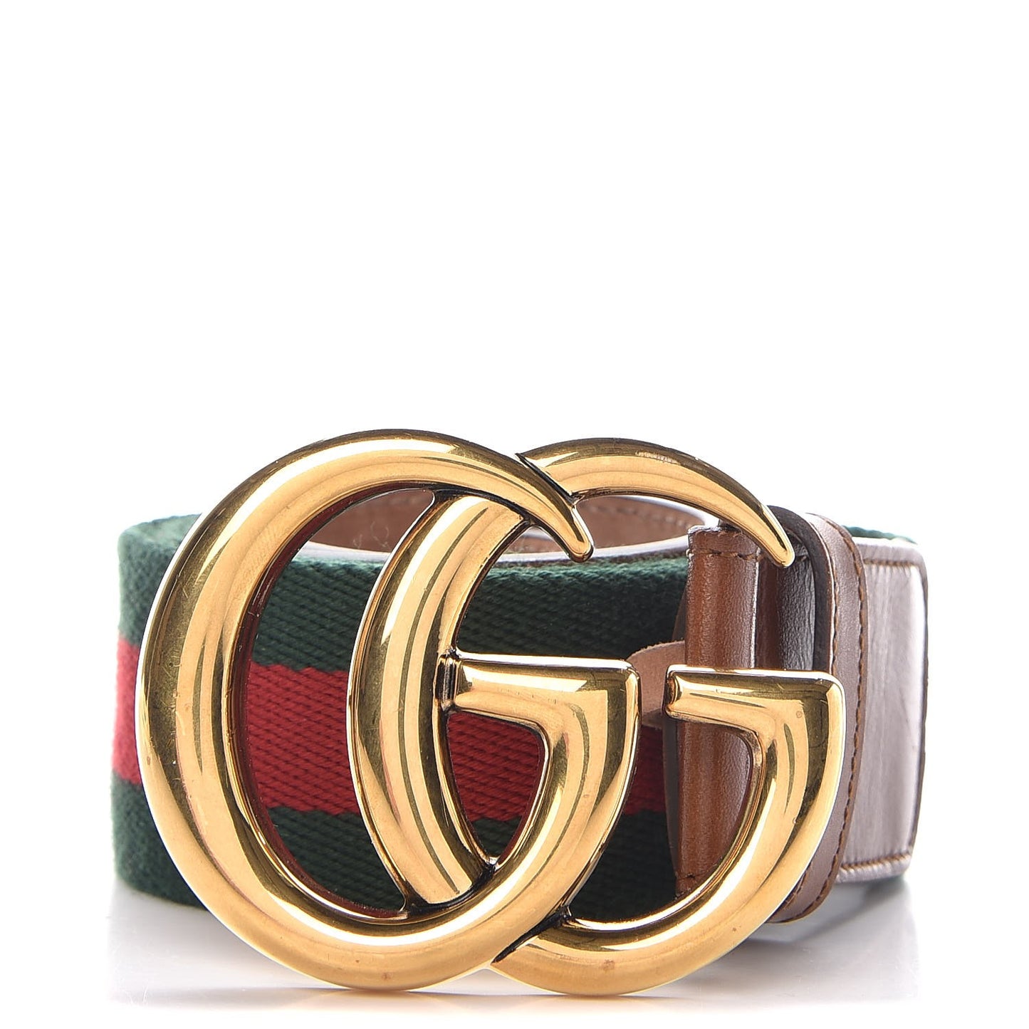 Nylon Calfskin Double G Web 40mm Belt 80 32 Green Red Cuir