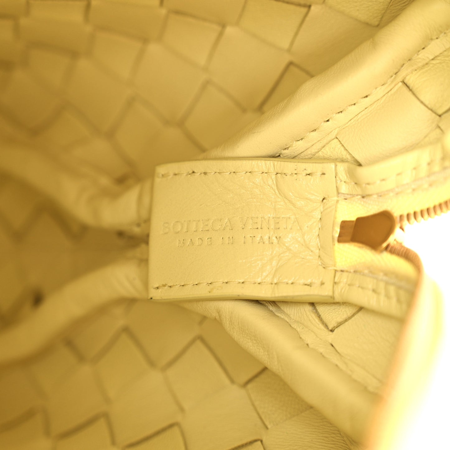 Nappa Intrecciato Metallic Knot Small Loop Crossbody Bag Ice Cream