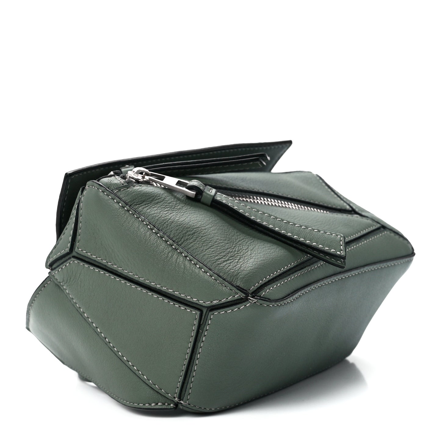 Calfskin Mini Puzzle Bumbag Dark Sage