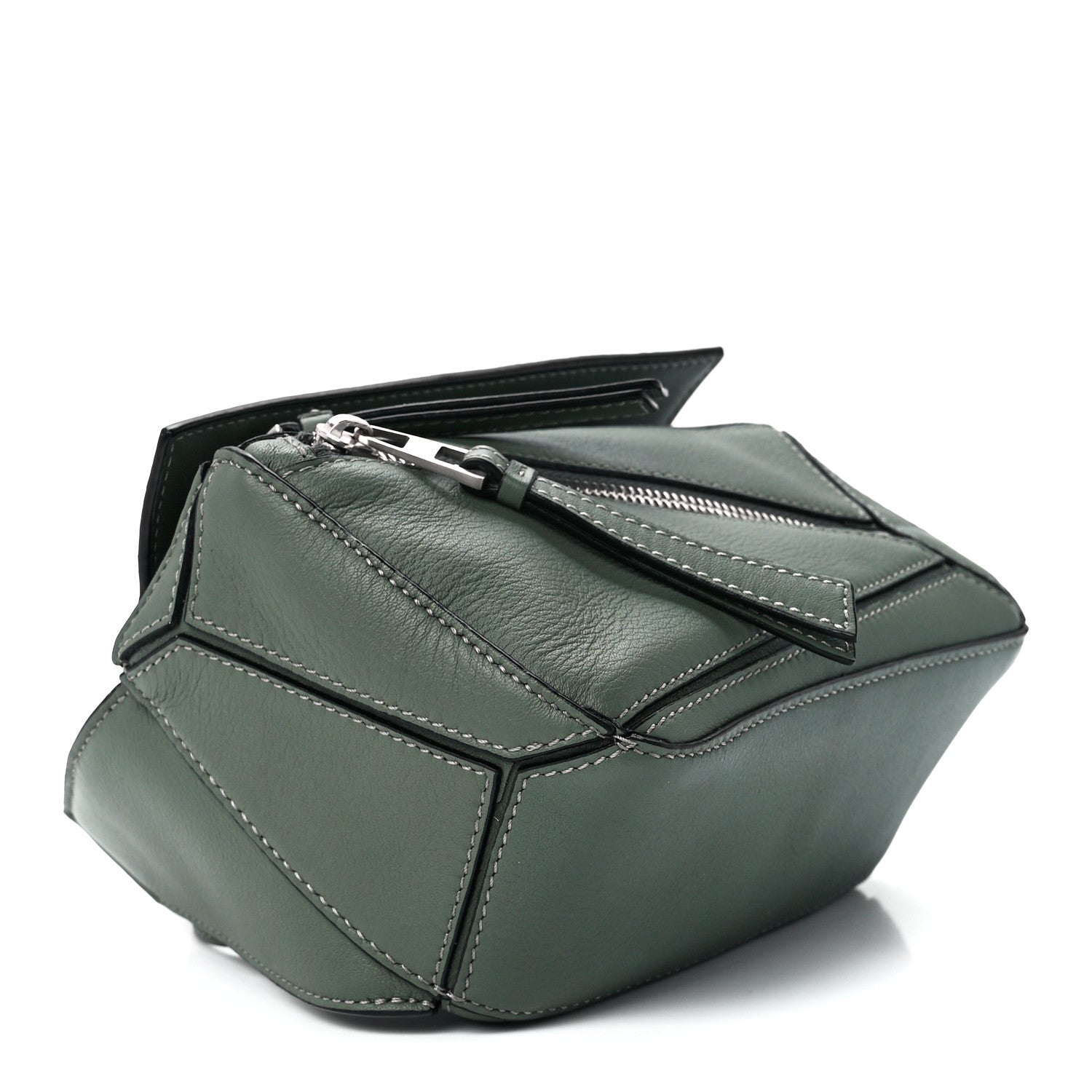 Loewe Calfskin Mini Puzzle Bumbag Dark Sage 3 of 11