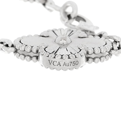 Van Cleef & Arpels 18K White Gold 5 Motifs Guilloche Vintage Alhambra Bracelet 4 of 5