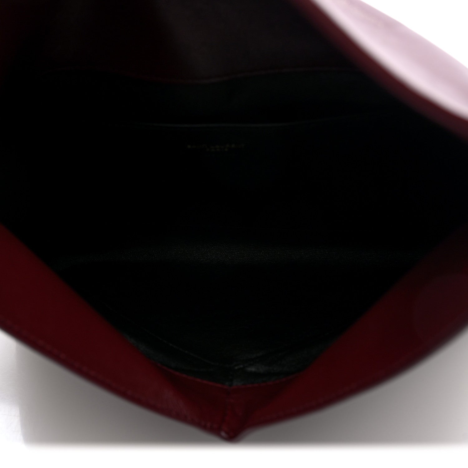 Saint Laurent Lambskin Large Cassandre Envelope Pouch Dark Ruby 5 of 6
