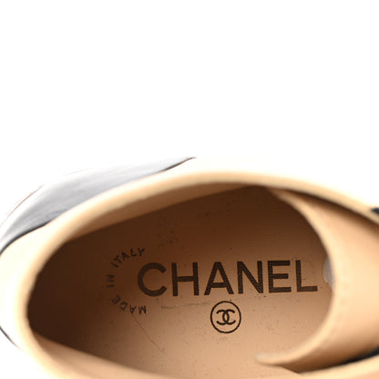 Chanel Lambskin CC Lace Up Short Boots 40 Beige Black 8 of 9