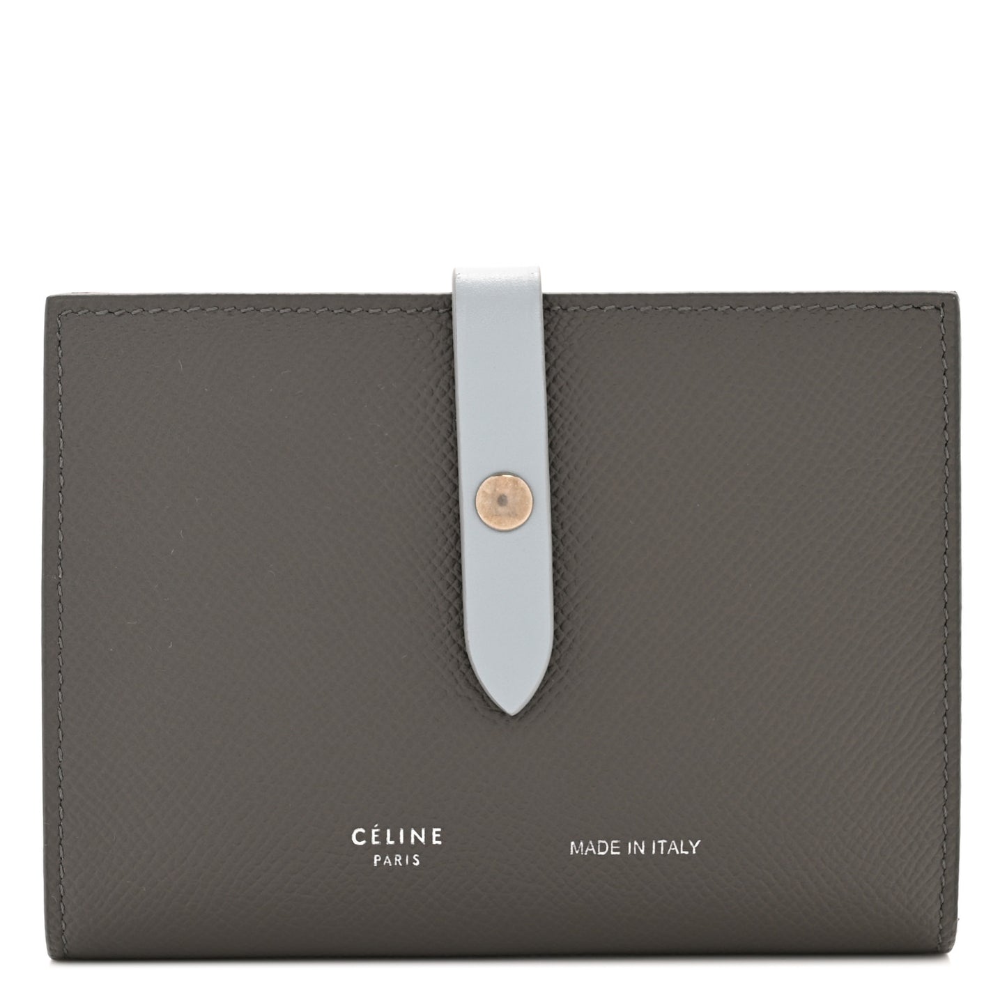 Grained Calfskin Medium Multifunction Strap Wallet Pebble Mineral