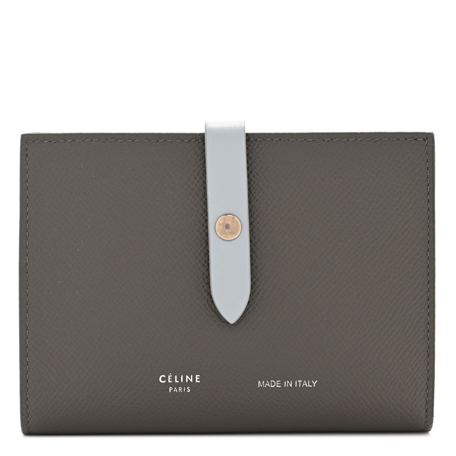 Celine Grained Calfskin Medium Multifunction Strap Wallet Pebble Mineral 1 of 9