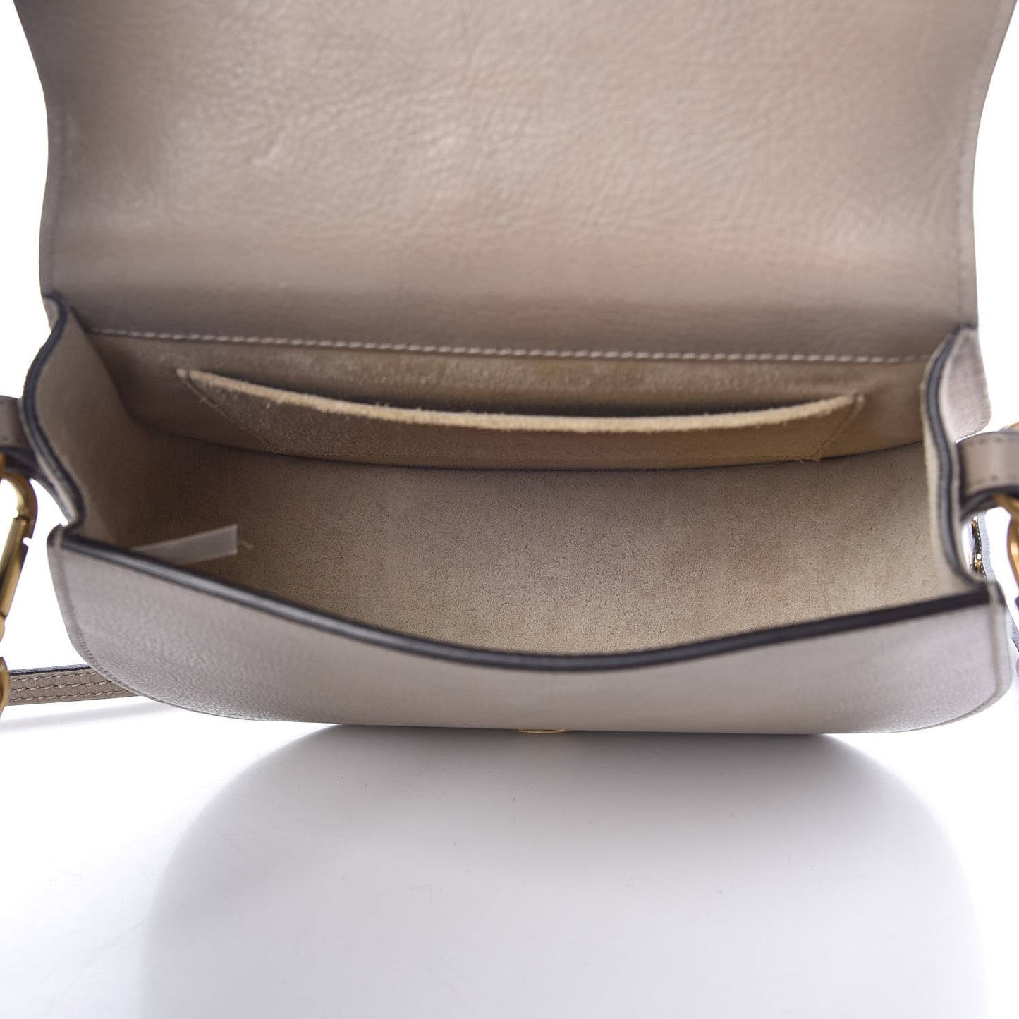 Calfskin Suede Medium Nile Bracelet Bag Motty Grey