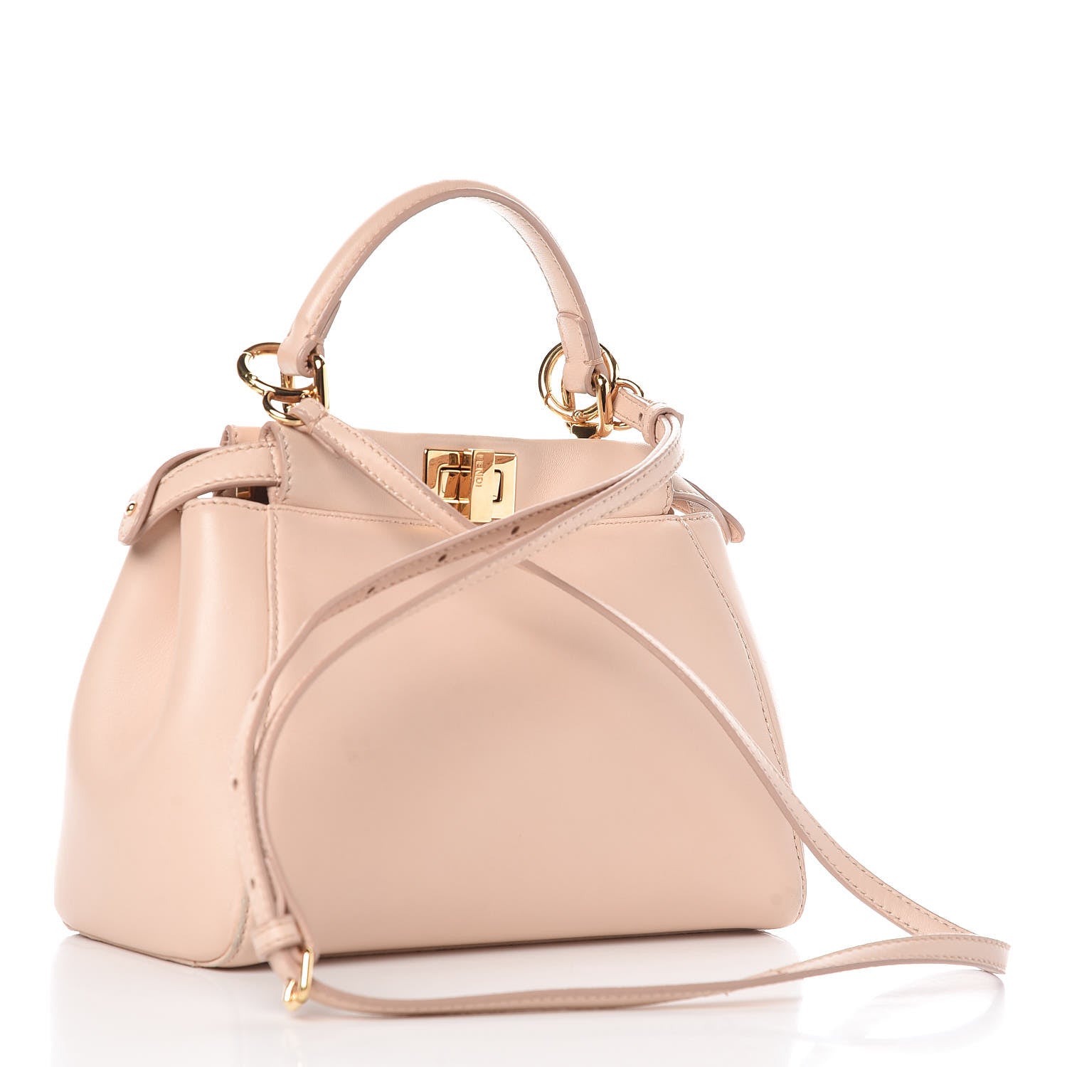 Fendi Nappa Mini Peekaboo Iconic Satchel Rosa Plaster 3 of 10