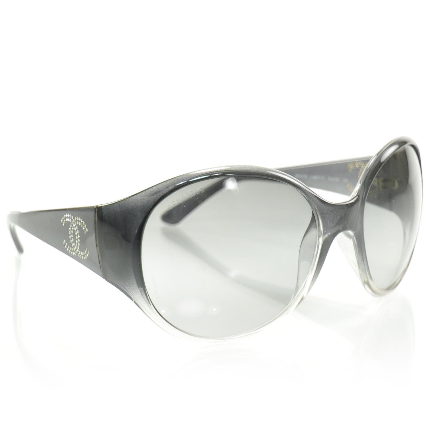 Chanel Crystal CC Logo Sunglasses 6013 B 1 of 6