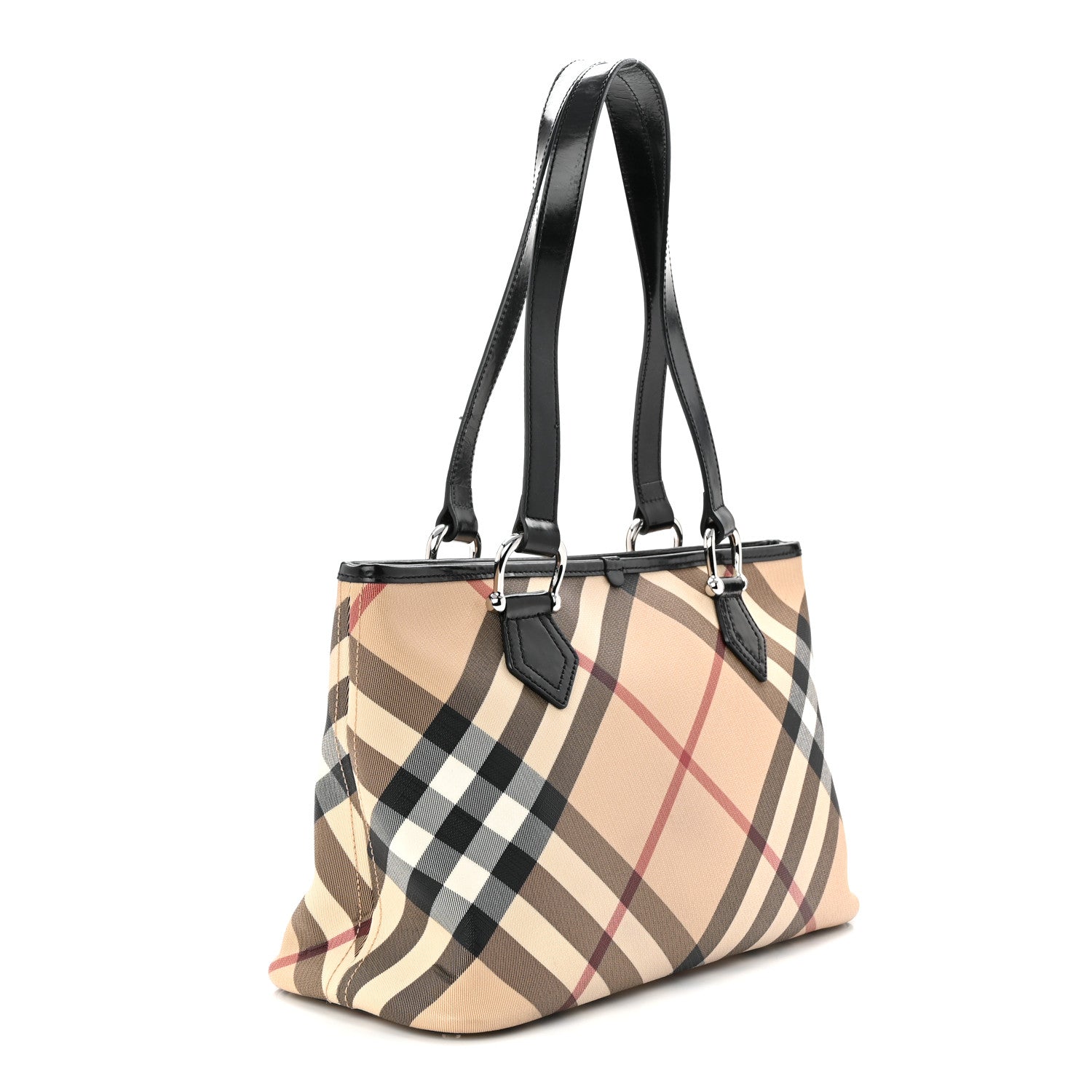Burberryバッグ Burberry Supernova Check Small Nickie Tote Black 1879529