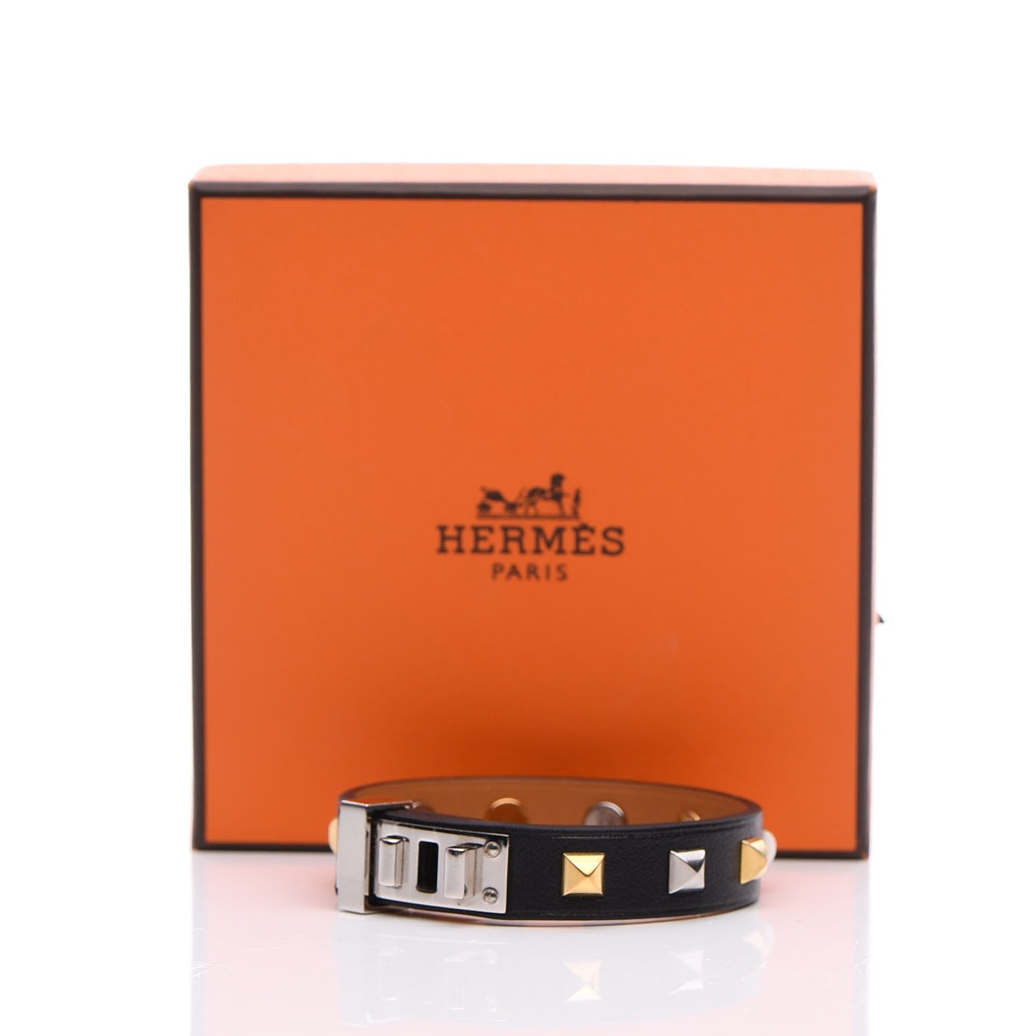 Hermes Swift Mini Dog Clous Carres Bracelet T2 Black 8 of 8
