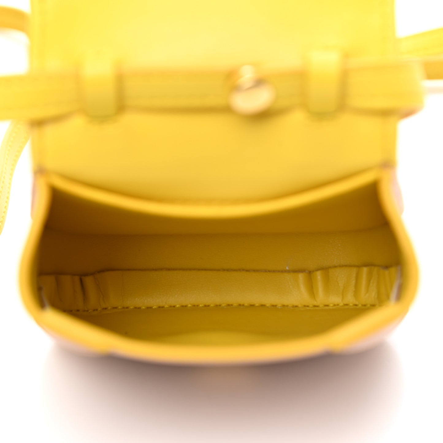 Eco Alter Nappa Perforated Graffiti Logo Micro Coin Purse Yellow