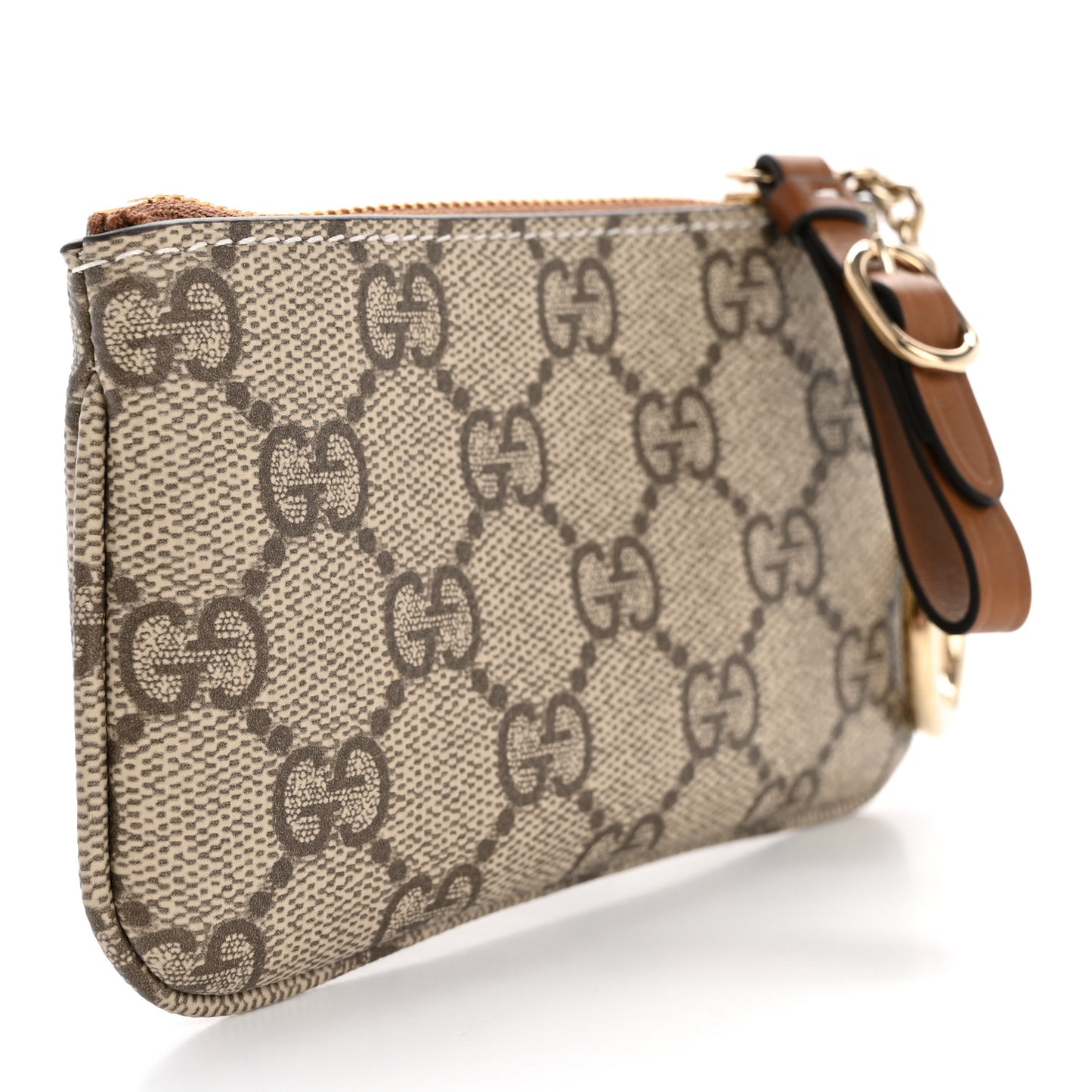 GG Supreme Monogram Selleria Key Case Brown