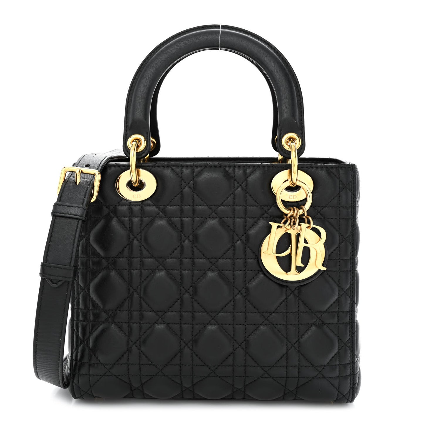 Lambskin Cannage Medium Lady Dior Black
