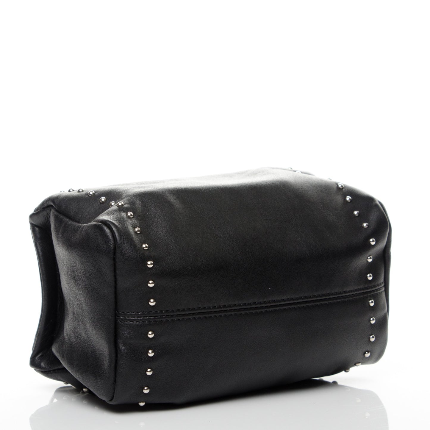 Calfskin Studded Pandora Wristlet Black