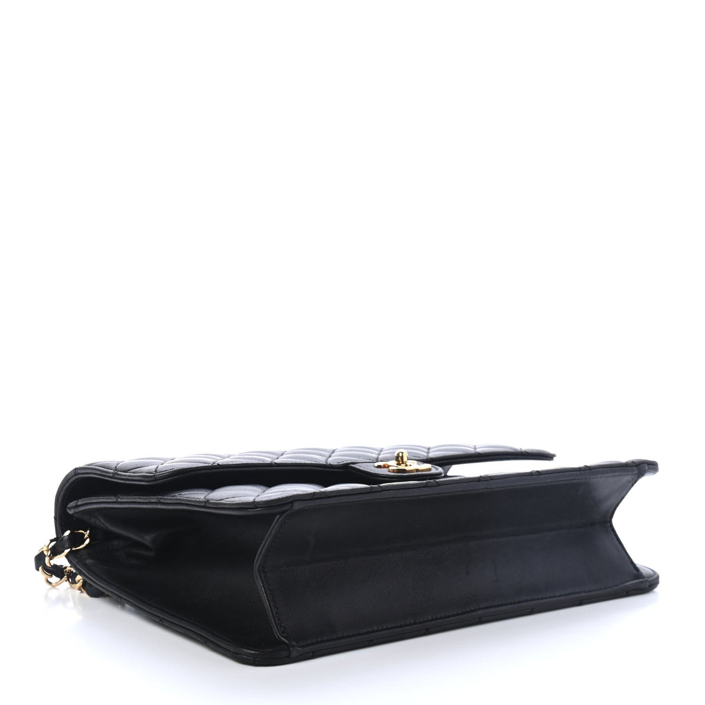 Lambskin Quilted Medium Single Flap Black