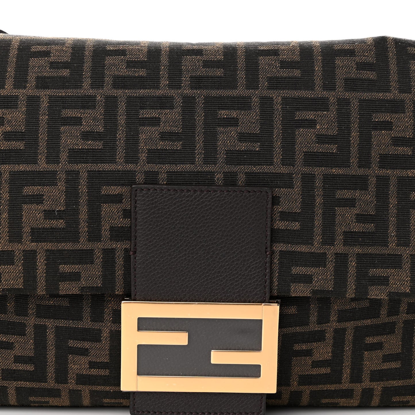 Fabric Jacquard FF 1974 Maxi Baguette Tobacco Moro Black