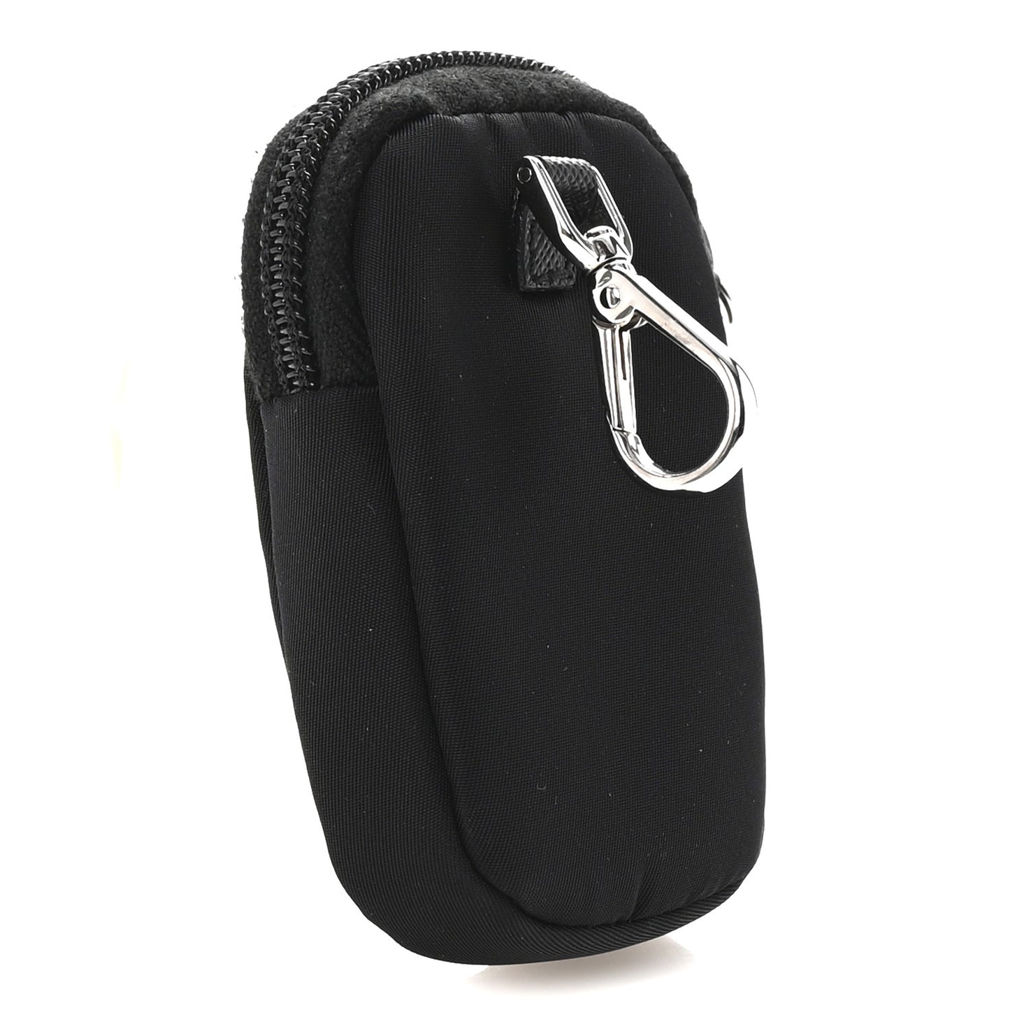 Re-Nylon Pocket Triangle Padded Mini Key Chain Pouch Black