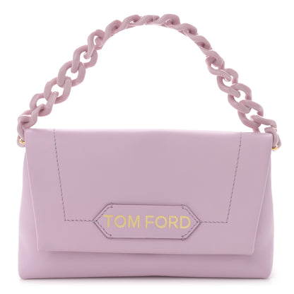 Tom Ford Shiny Calfskin Mini Label Chain Shoulder Bag Lilac 1 of 10