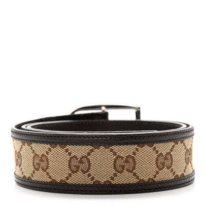 Gucci Monogram Dollar Calfskin 40mm Belt 85 34 Beige Ebony Testa di Moro 2 of 6