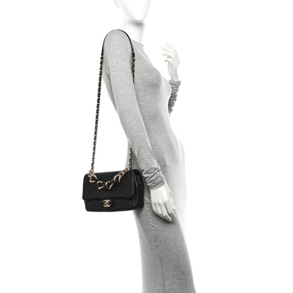 Chanel Lambskin Quilted Resin Bi-Color Chain Flap Bag Black 2 of 13