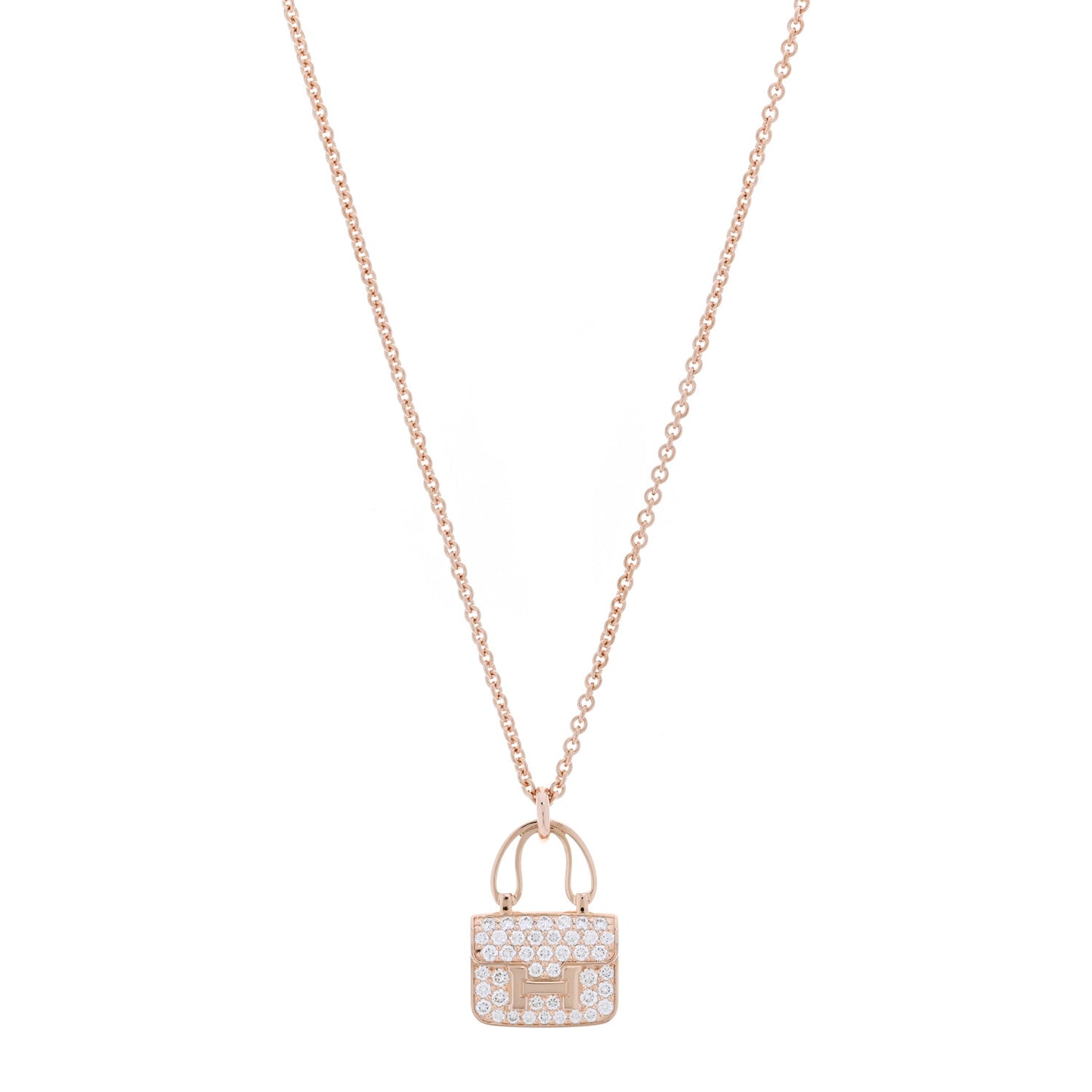 18K Rose Gold Diamond Constance Amulettes Pendant Necklace
