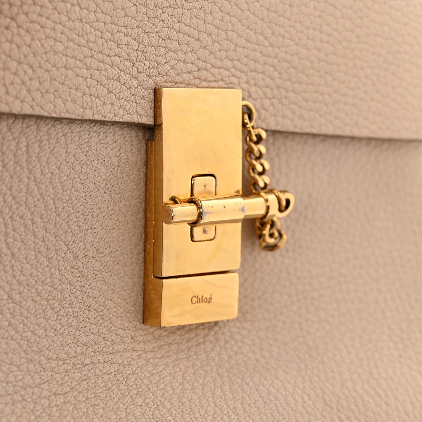 Grained Lambskin Drew Shoulder Bag Biscotti Beige