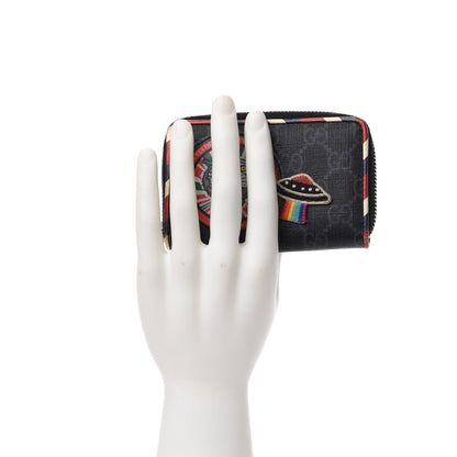 Gucci GG Supreme Monogram Night Courrier Embroidered Zip Around Card Case 2 of 10