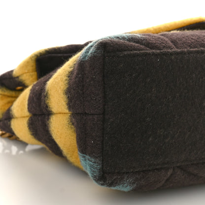Saint Laurent Tie Dye Wool Quilted Small Loulou Puffer Monogram Chain Satchel Yellow Pacific Blue Dark Pecan 8 of 9