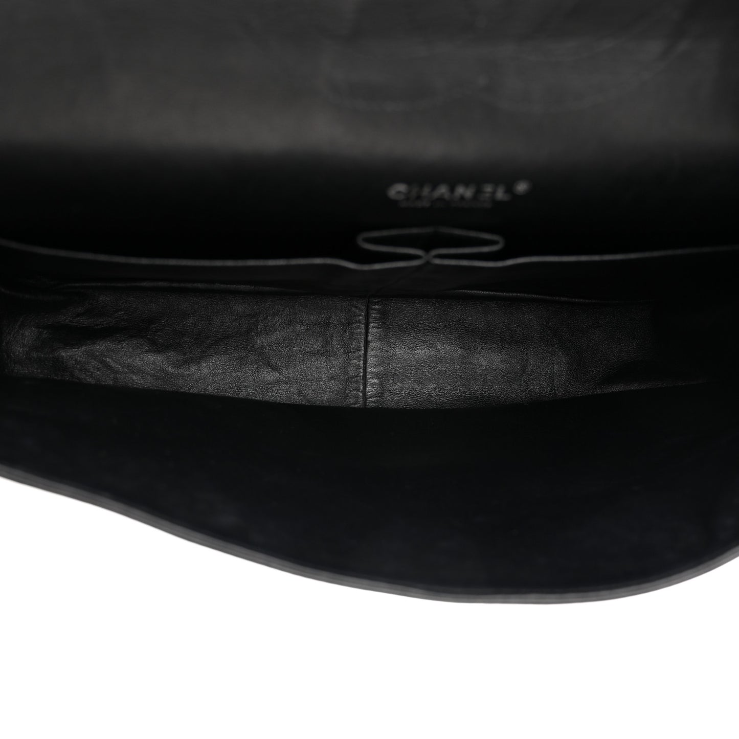 Patent Quilted Maxi Double Flap Black