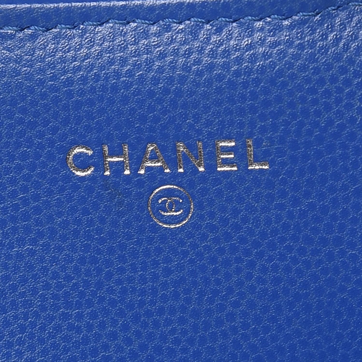 Chanel Caviar Chevron Quilted Large Flap Wallet Bright Blue 10 of 13