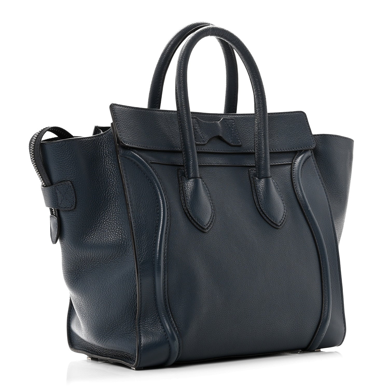 Celine Drummed Calfskin Mini Luggage Slate 3 of 9