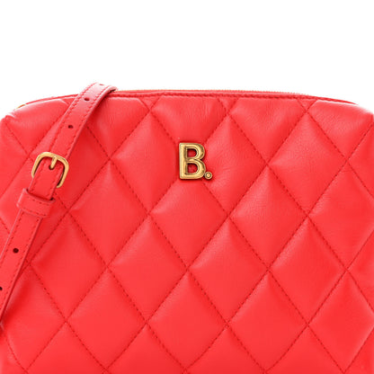 Balenciaga Nappa Calfskin Quilted Touch B Camera Shoulder Bag Bright Red 8 of 10