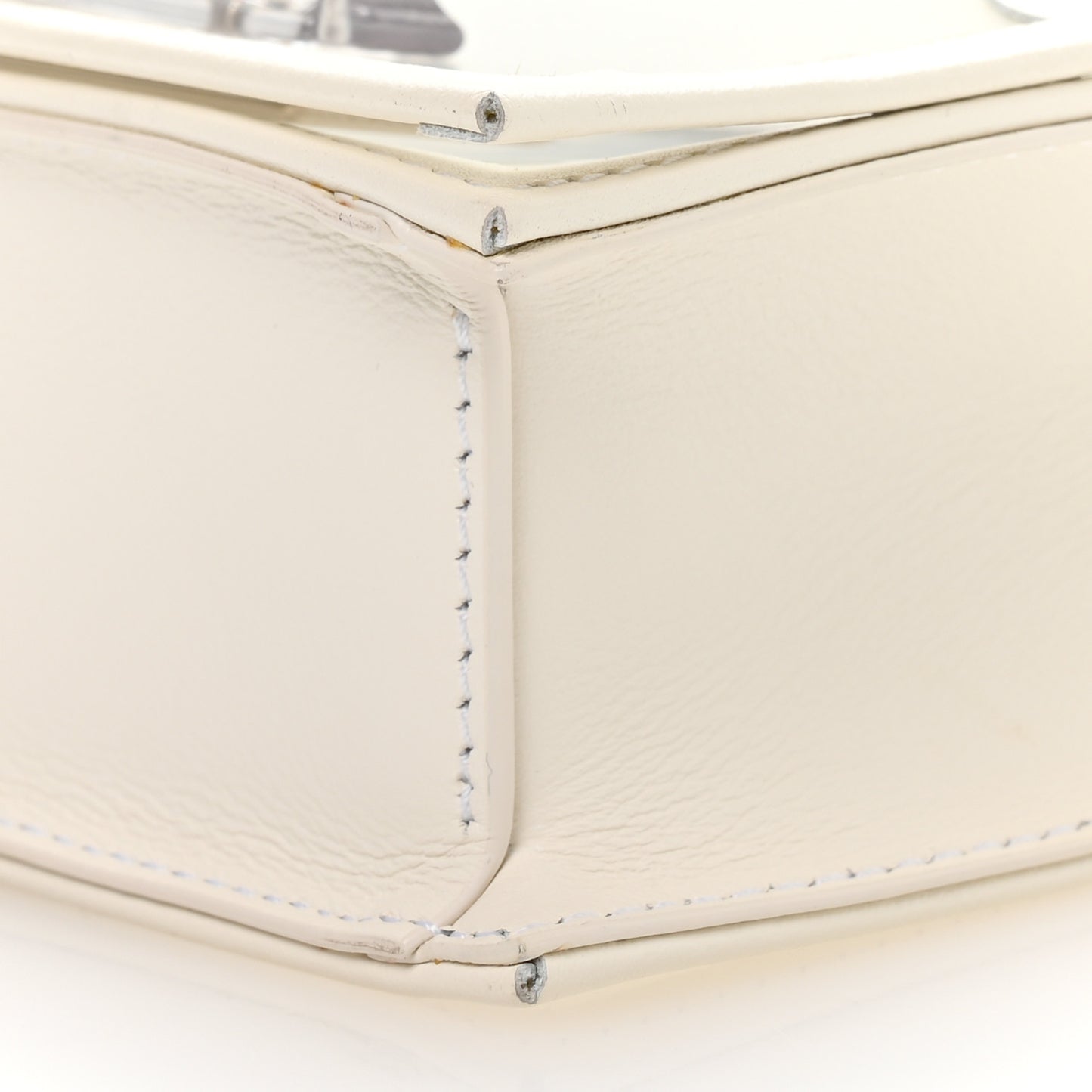 Polyurethane Calfskin Transparent Jeweled Knuckle Satchel Clear White