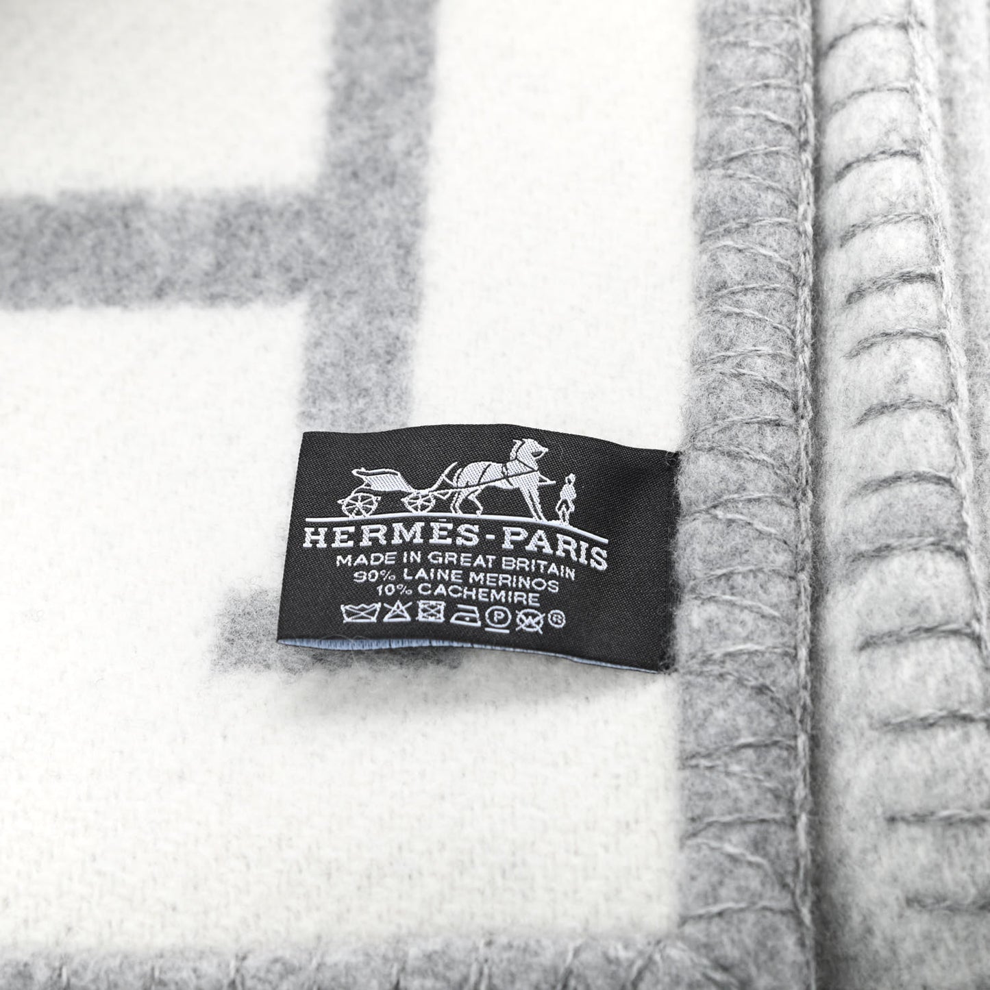 Wool Cashmere Avalon III Blanket Ecru Gris Clair