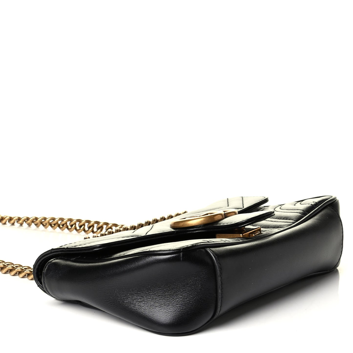 Calfskin Matelasse Mini GG Marmont Shoulder Bag Black