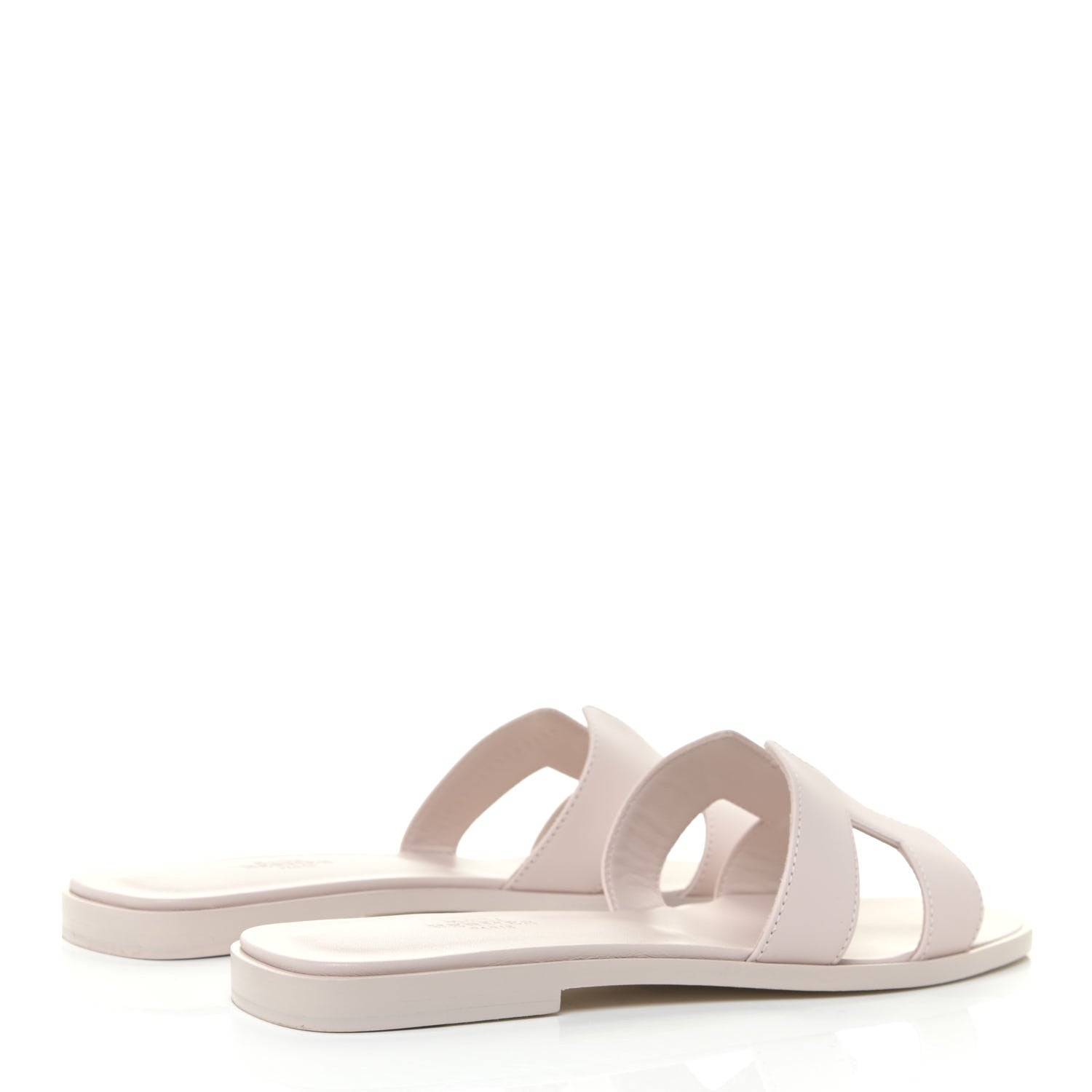 Hermes Box Calfskin Oran Sandals 38 Rose Pale 3 of 5