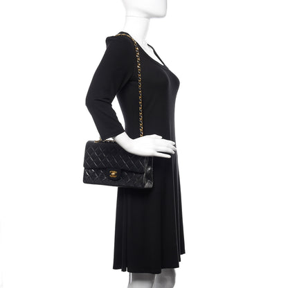 Chanel Lambskin Quilted Medium Double Flap Black 2 of 15