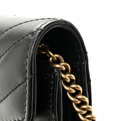 Gucci Calfskin Matelasse GG Marmont Chain Wallet Black 12 of 13