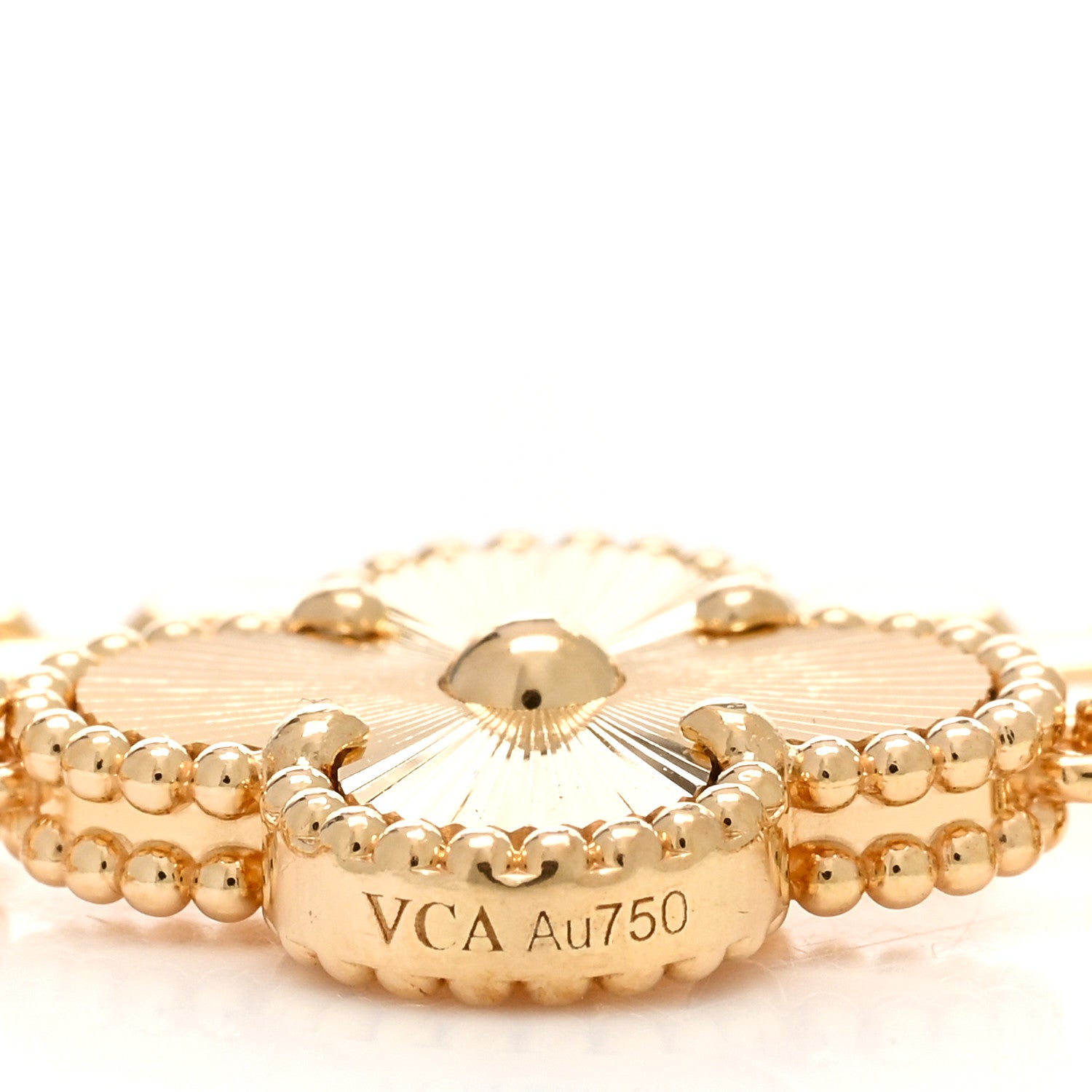 Van Cleef & Arpels 18K Yellow Gold 5 Motifs Guilloche Vintage Alhambra Bracelet 3 of 5