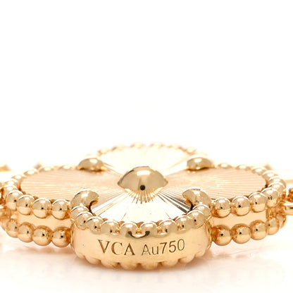 Van Cleef & Arpels 18K Yellow Gold 5 Motifs Guilloche Vintage Alhambra Bracelet 3 of 5