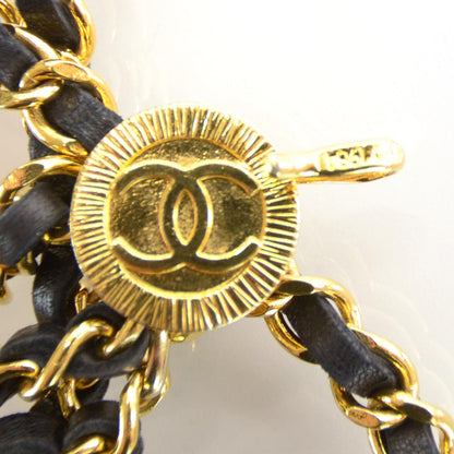 Chanel Leather Chain CC Medallion Belt Black Gold 4 of 5