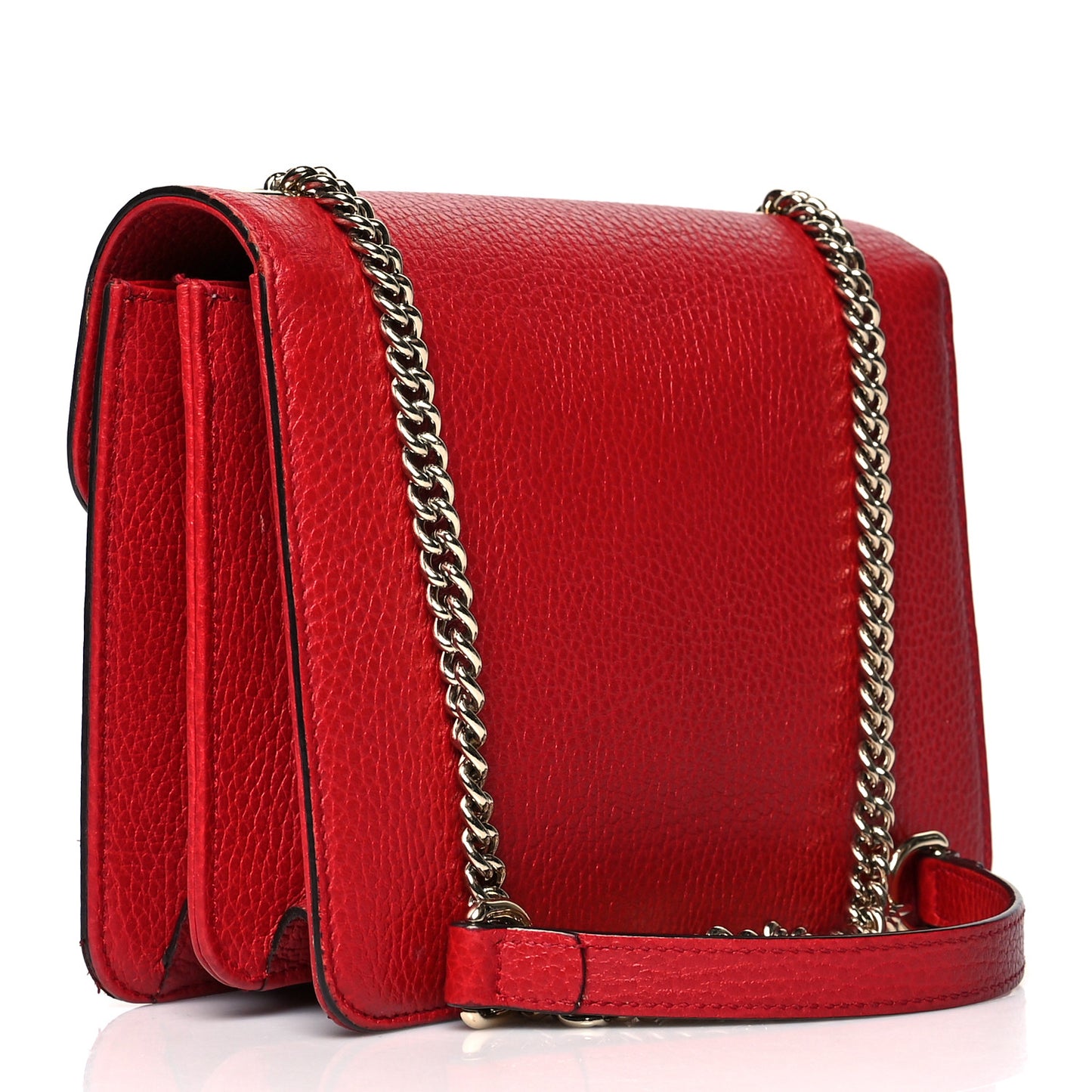 Dollar Calfskin Small Interlocking G Shoulder Bag Red