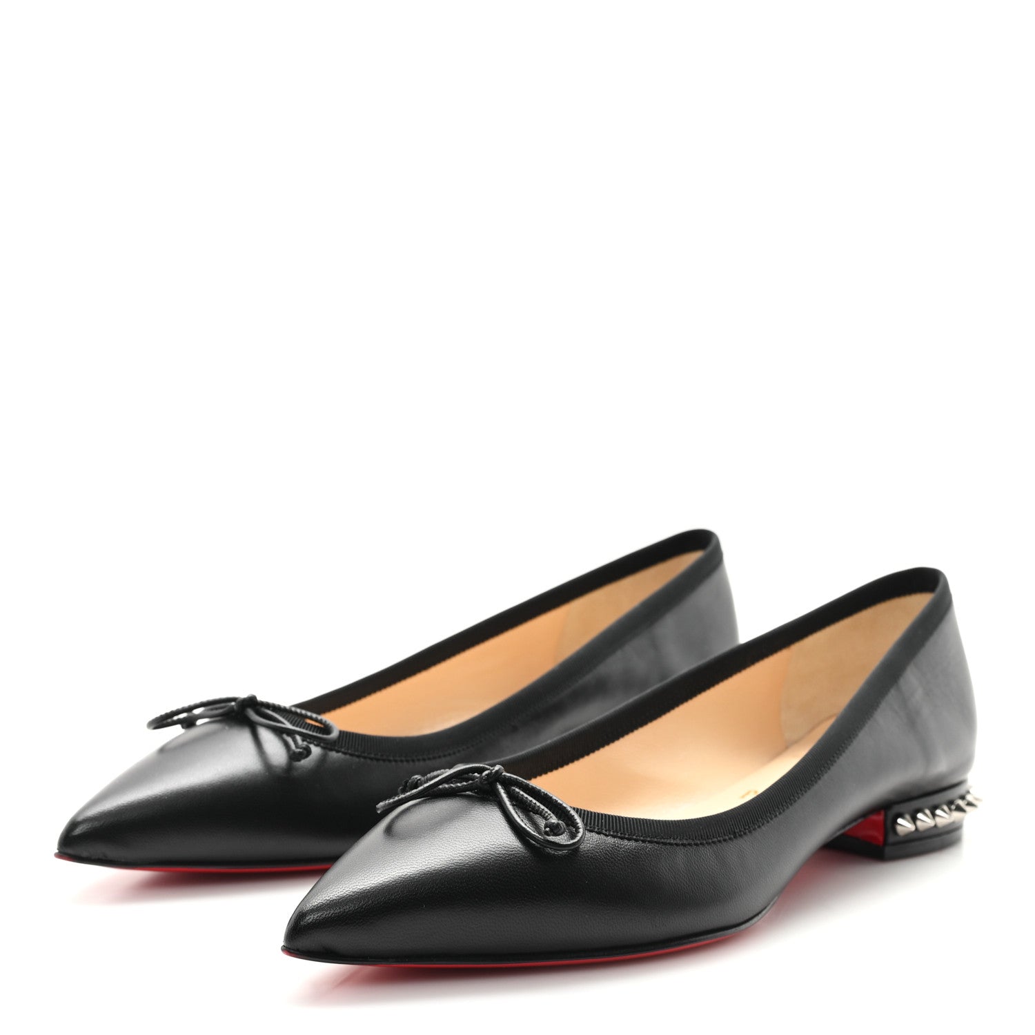 Christian Louboutin Nappa Spiked Hall Flats 36 Black 3 of 8