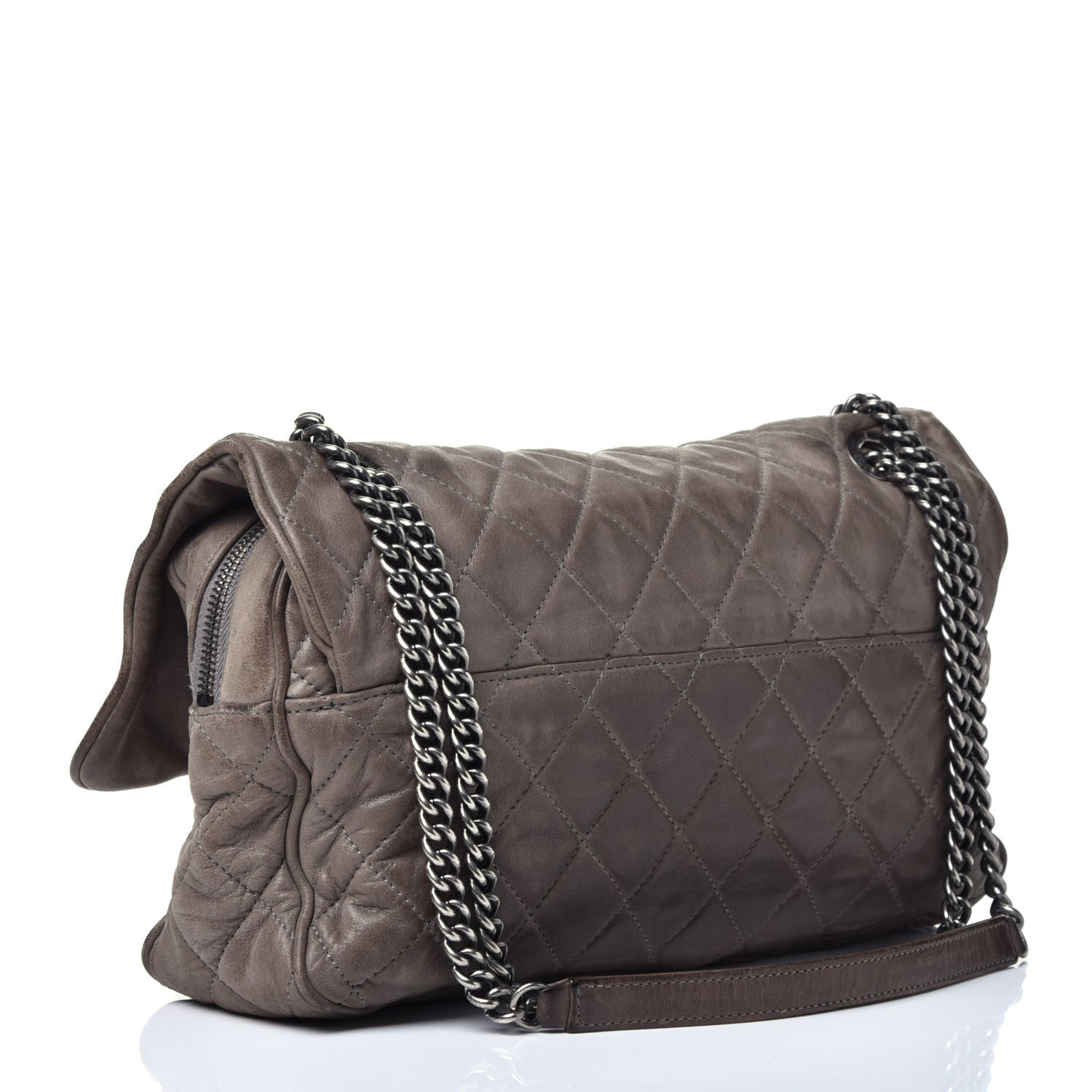 Chanel Iridescent Calfskin Quilted Large Shiva Flap Grey 3 of 9