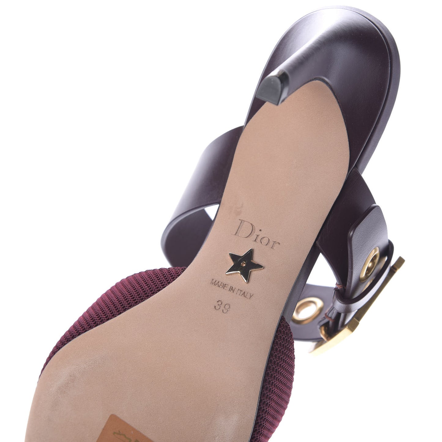 Technical Fabric Calfskin D-Dior 65mm Mules 39 Rouge Black